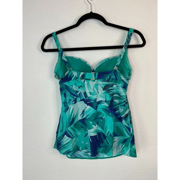 Soma women's 34B green tropical print tankini swim top underwire pin up style - Picture 4 of 6